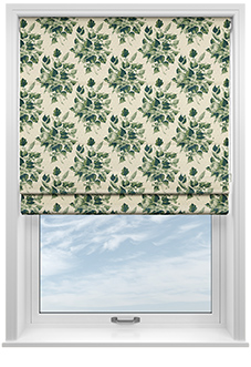 Pensford, Penn Bouquet Barbing Green - Twist&Fit Roman Blind
